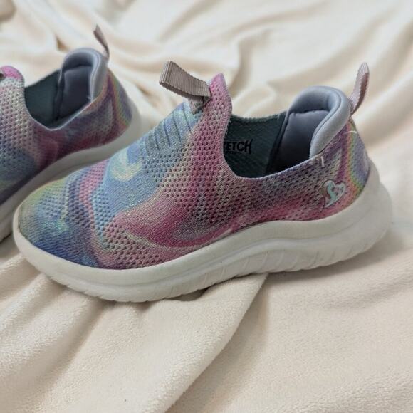 Skechers Kids Ultra Flex 2.0 Swirlology Pastel Slip On Sneakers Girls Size 10 - Picture 4 of 10